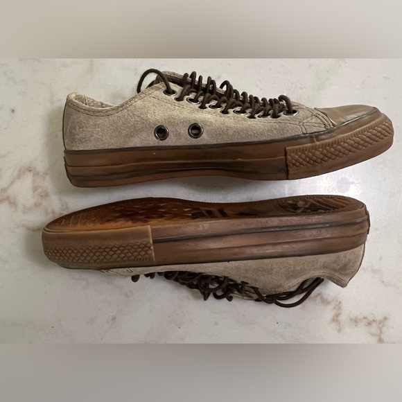 Converse x John Varvatos Low Top Suede Tan Multi Eyelet Sneakers Unisex M5 W7 - Picture 2 of 8